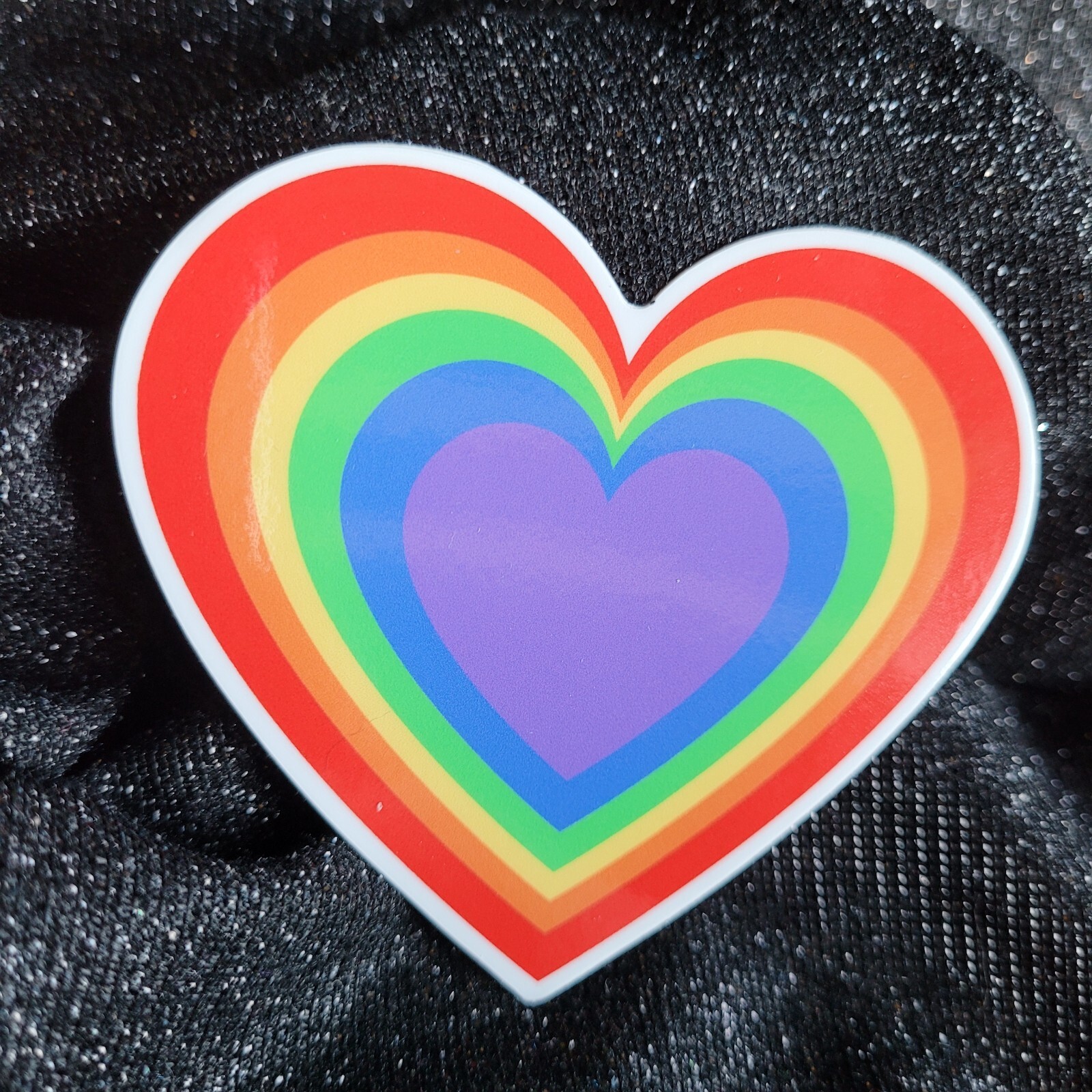 RNBW001 Rainbow Heart Shaped Pride Sticker | LGBTQ Sticker | Love Ally Queer