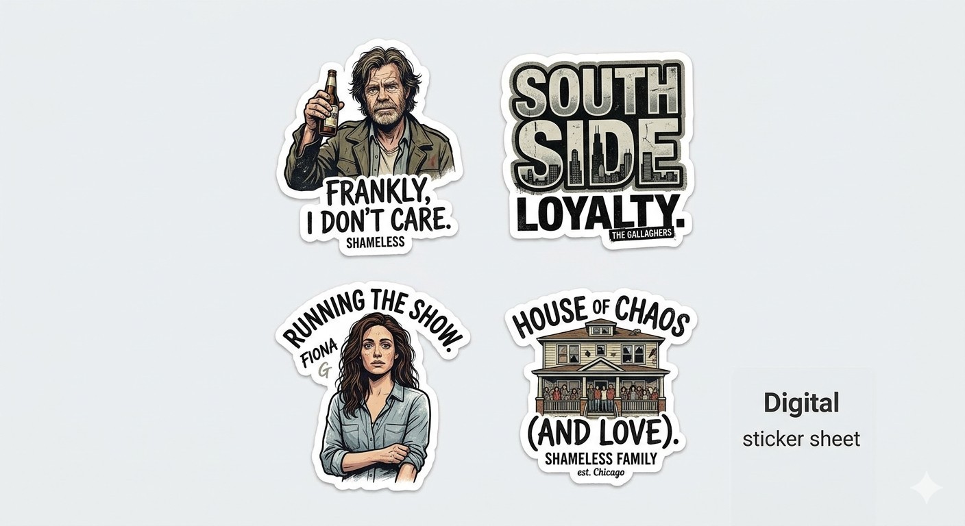4 Shameless Decal Stickers Phone Laptop