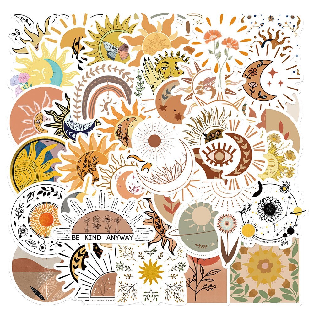 50pcs SUN TOTEM Stickers, Apollo Mystery Witch Astrology, #220