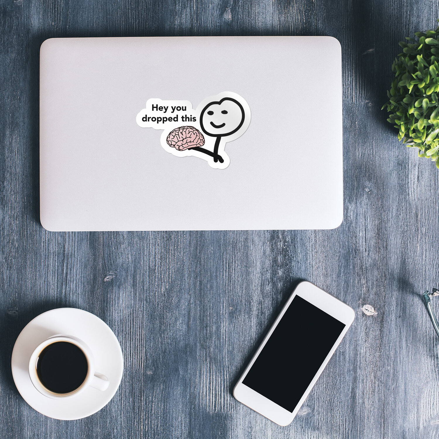 Hey You Dropped Brain Funny Meme Car Bumper Vinyl Sticker Decal