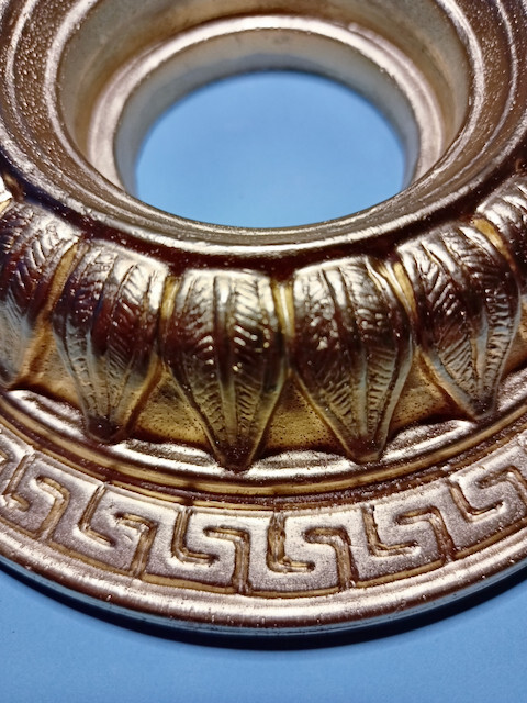 Gypsum Stucco Ornament Relief Rosette "Rondell" In White Gold Silver Etc.