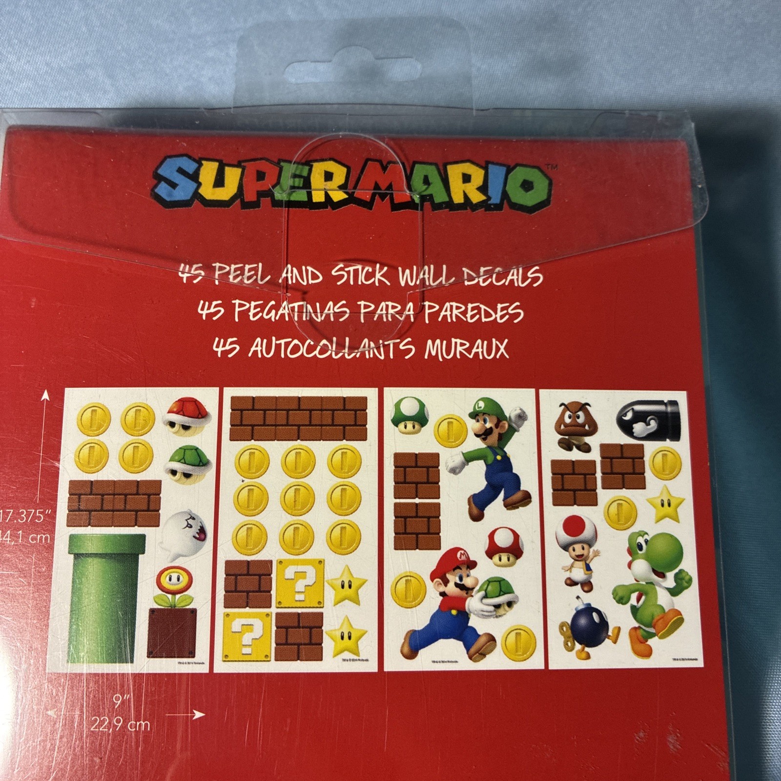 Super Mario Wall 45 Decals Removable & Reopsitionable Yoshi, Mario And More