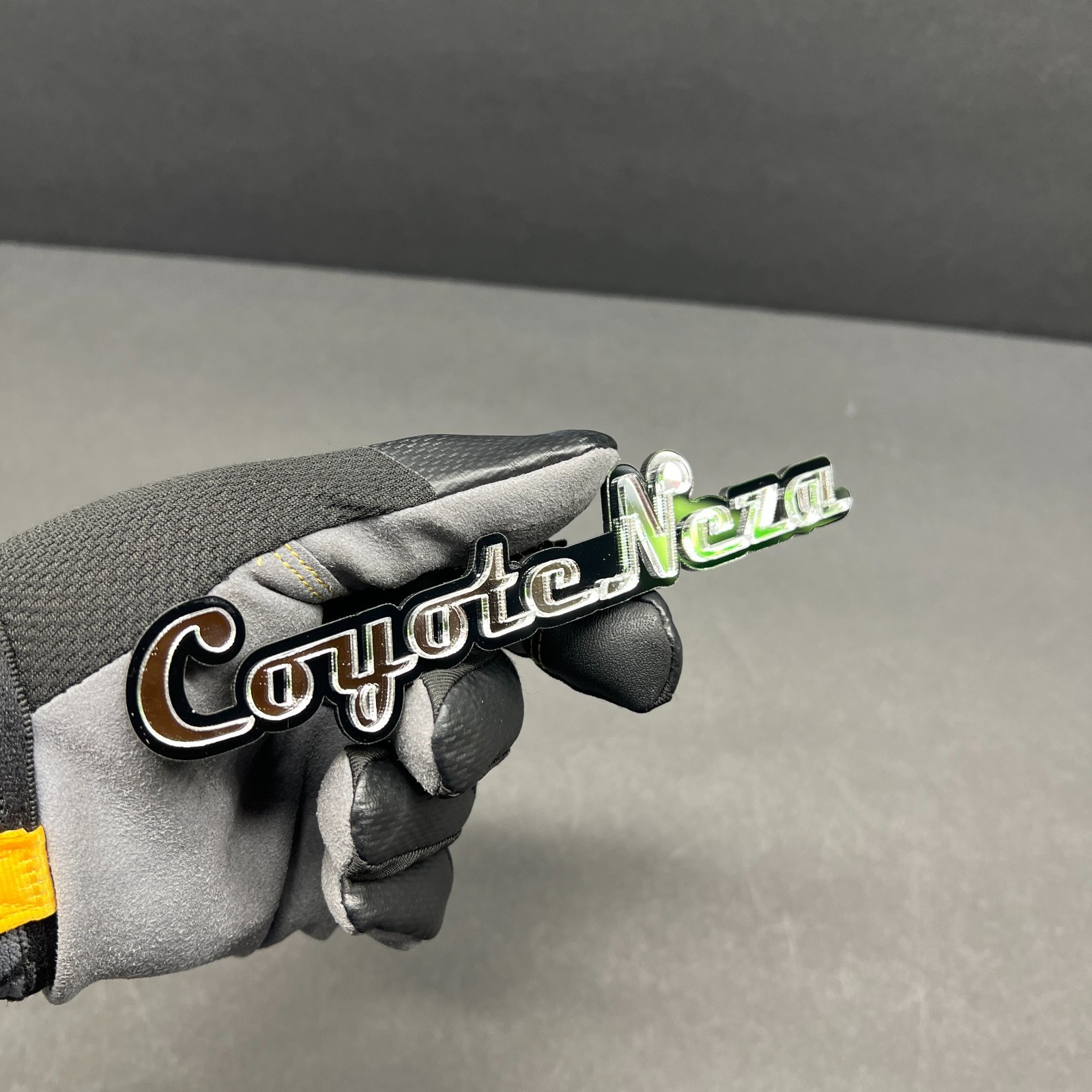 Custom Acrylic Car Badge – with Personalized Text Laser Cut Multi Color Emblem