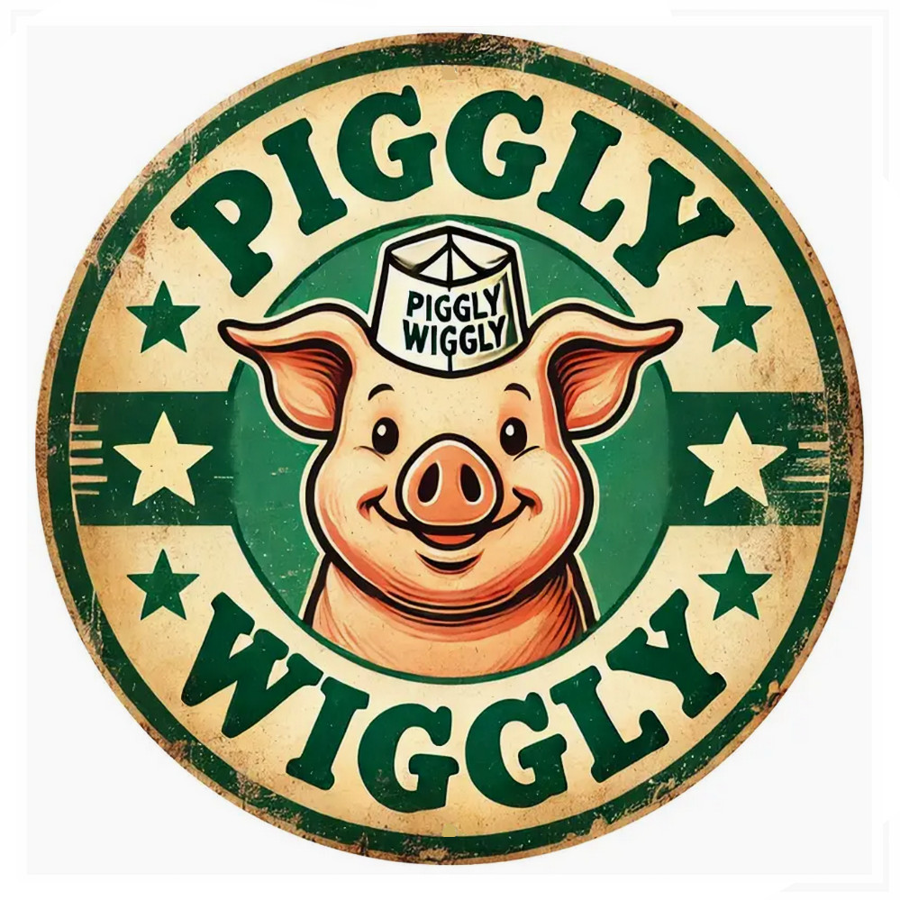 Piggly Wiggly Self Service Vinyl Sticker Decal Sign Wall Laptop Window Car