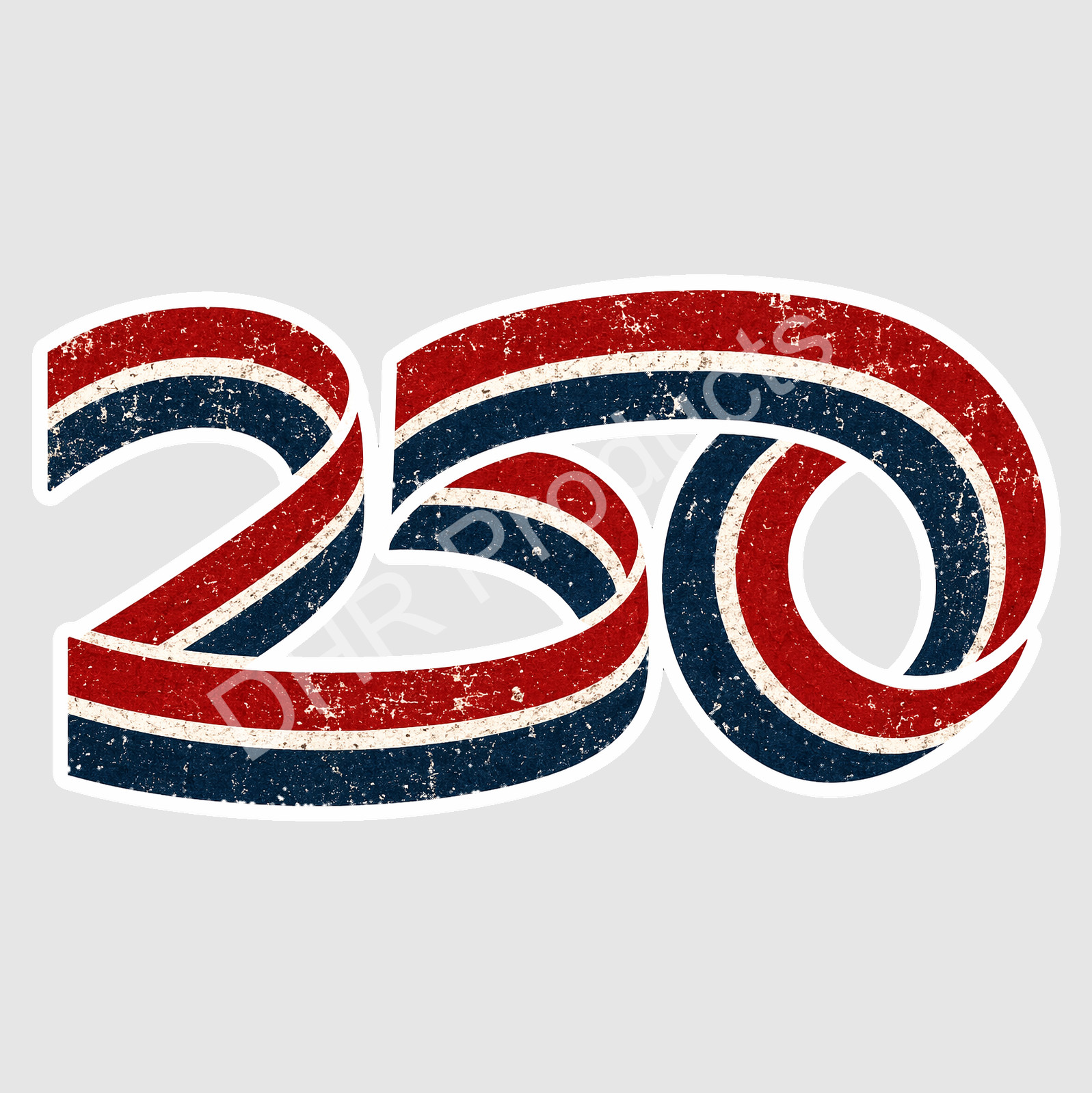 America 250 Vintage Patriotic Sticker | Distressed 250 USA Vinyl Decal