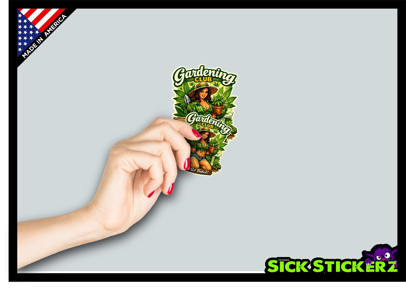 Garden Club Pot Marijuana Stoned Sticker Decal Car Truck Window Weed Smoke 420