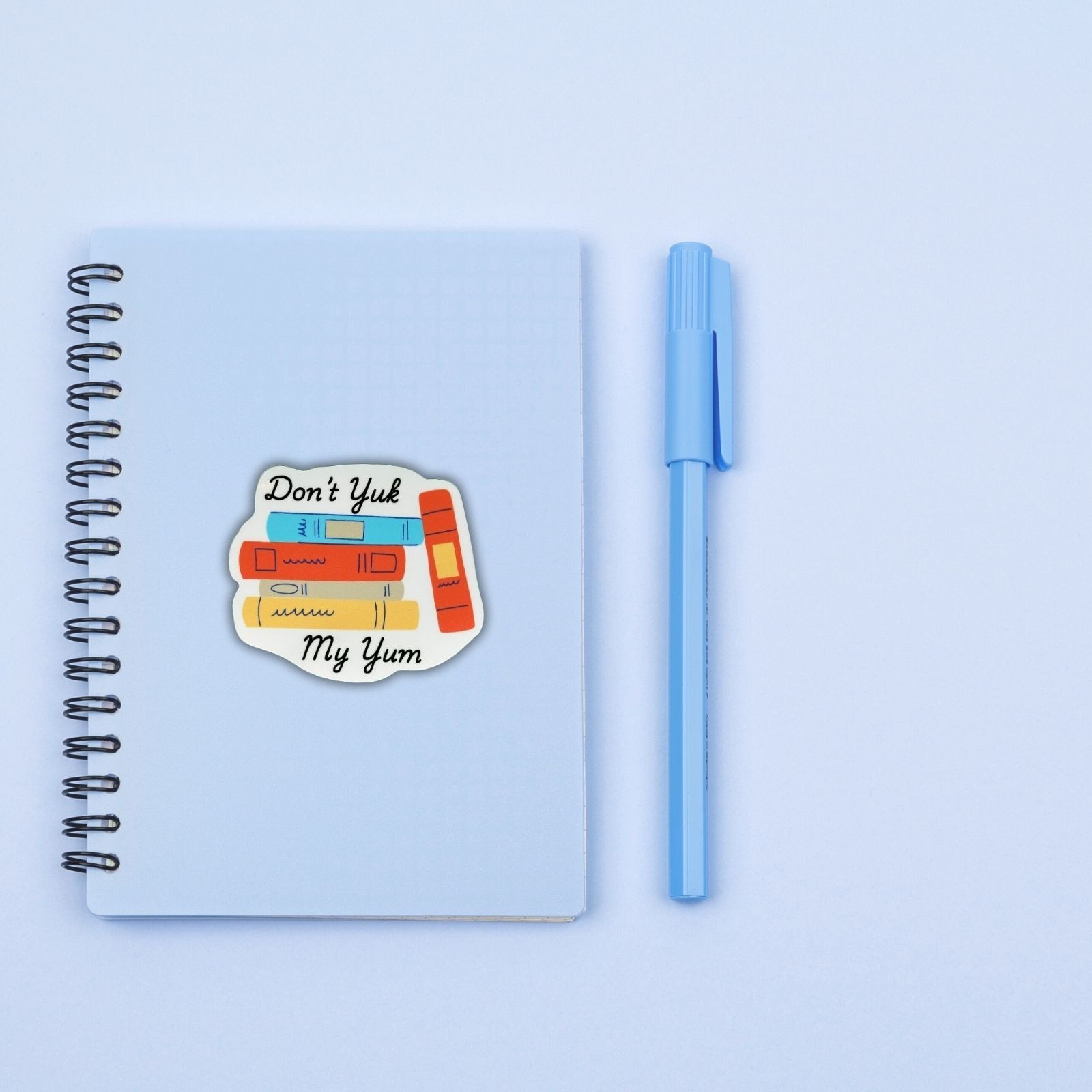 Book Lover Sticker 3” – “Don’t Yuk My Yum” Colorful Books Vinyl Decal