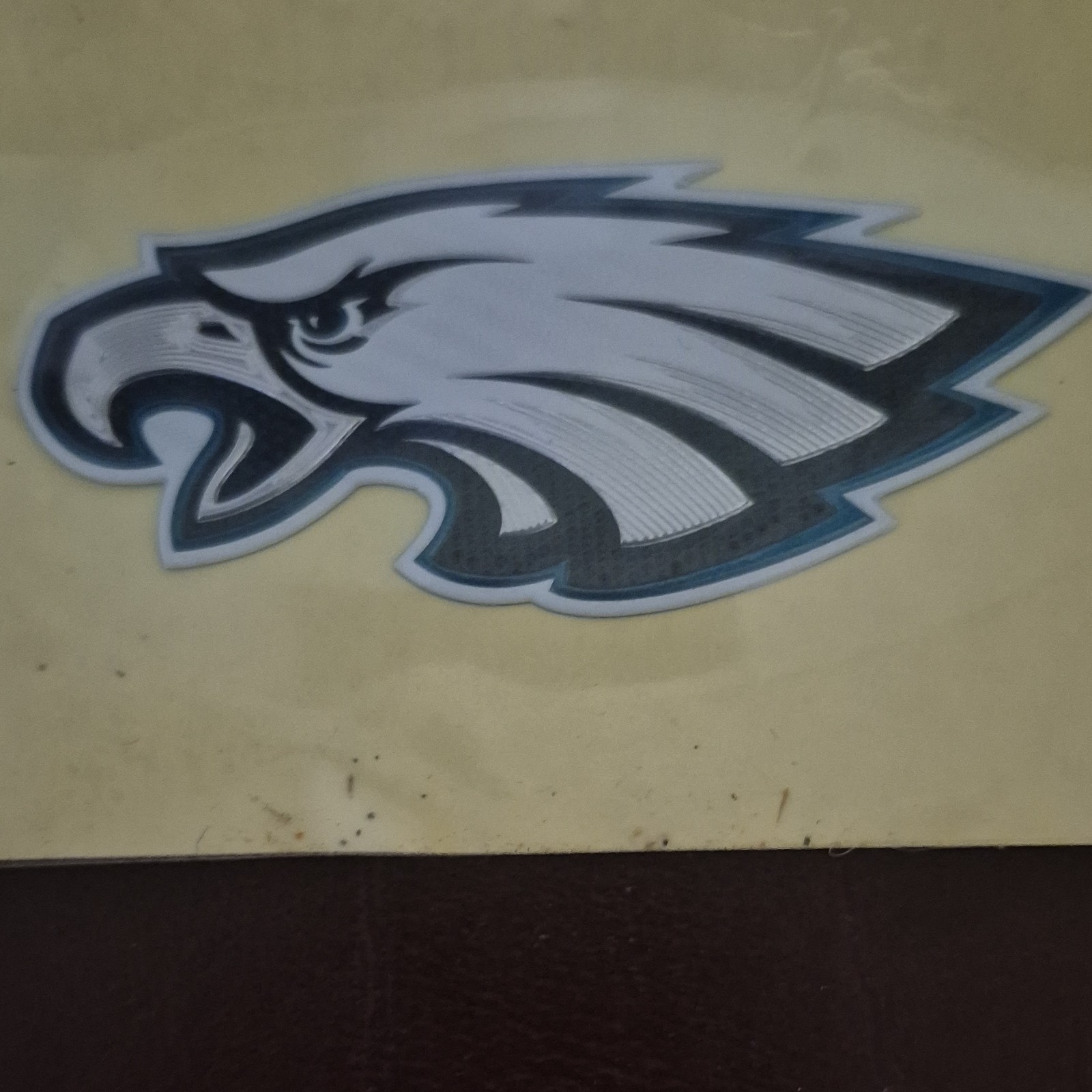 Eagle Logo Iron On Patch. White Black Gray NFL 9memorabilia