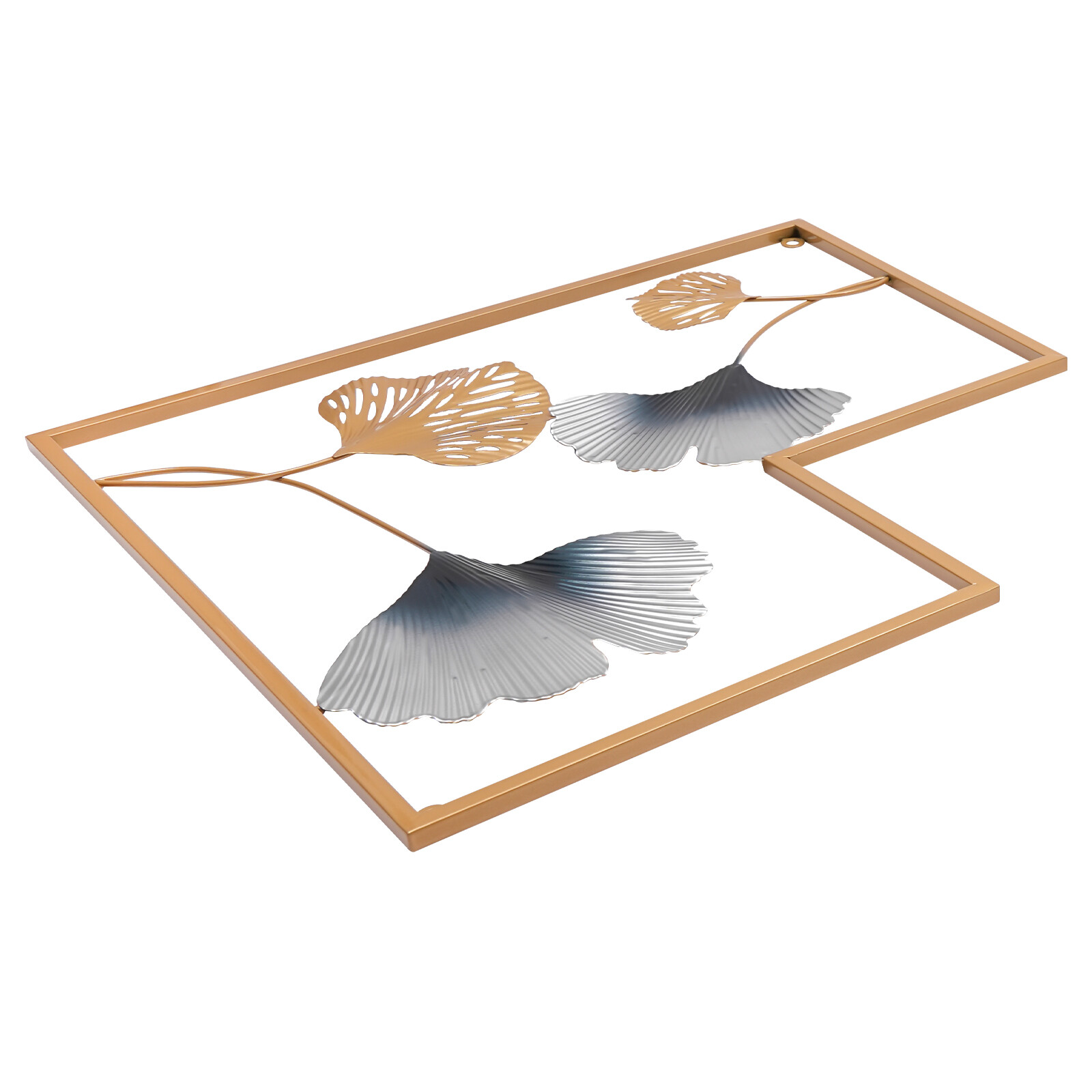 Wall Sculptures Home Decor Golden Ginkgo Leaf 3d Wall Metal Art For Home Decor