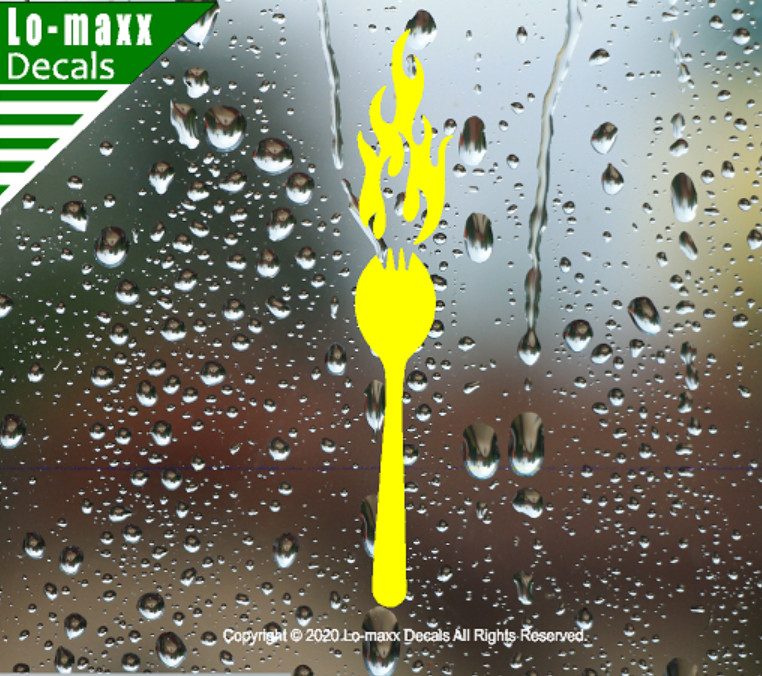 Flaming Spork Original Art High Quality Various Colors Sizes Die Cut Vinyl Decal