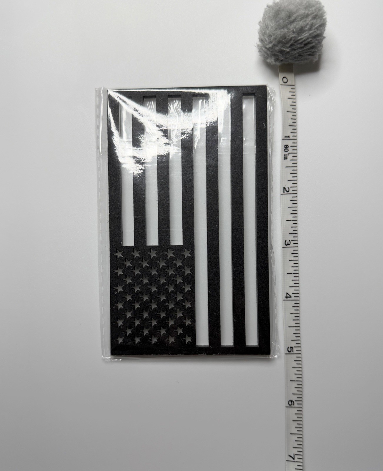 American Flag Sticker, 4mm Thickness Acrylic Cut-Out Matte Black Stickers Decal