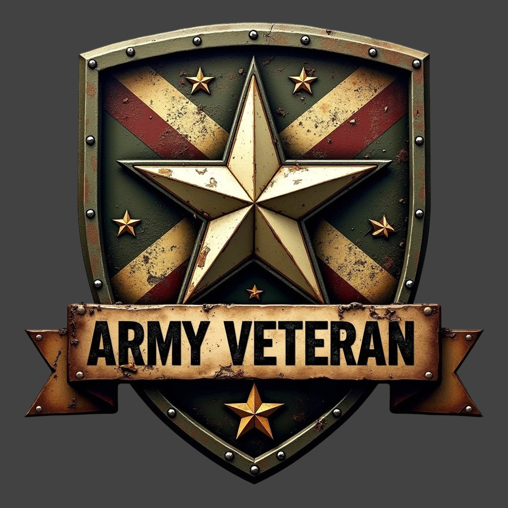 Army Veteran Star Shield Sticker Vinyl Decal Military Patriotic USA Pride