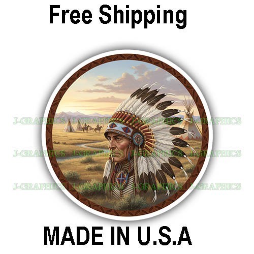 Native American Indian Chief Sticker Decal A
