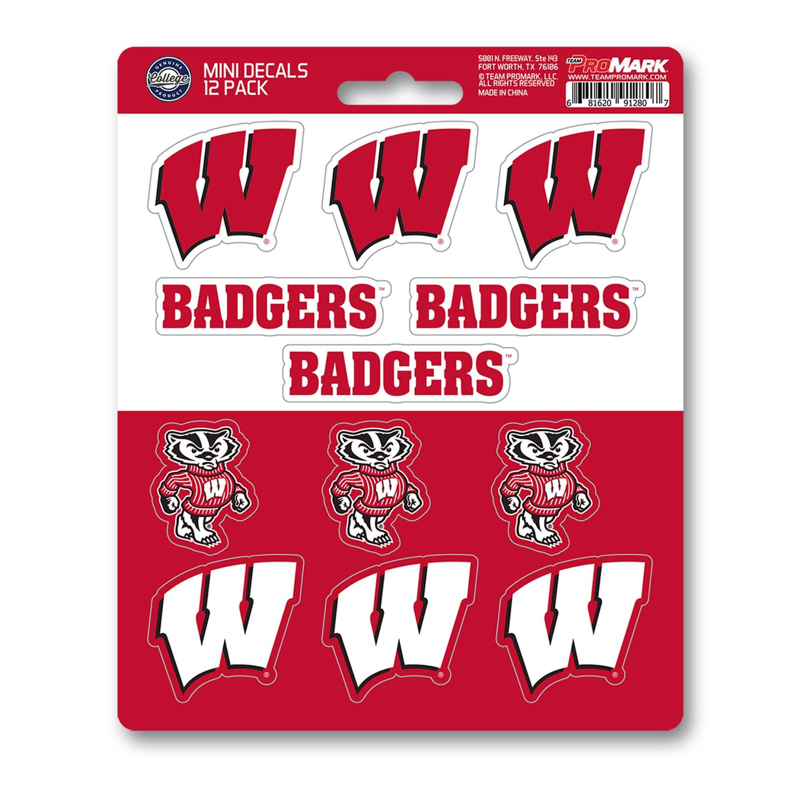 Team Color Mini Decal Set 12 Pack 1 Inch Premium Vinyl UV Resistant Stickers