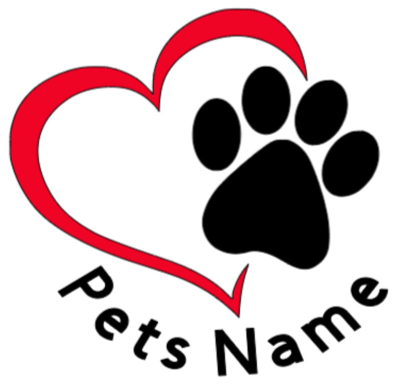 Custom Paw Print Heart Vinyl Decal Sticker Car Window
