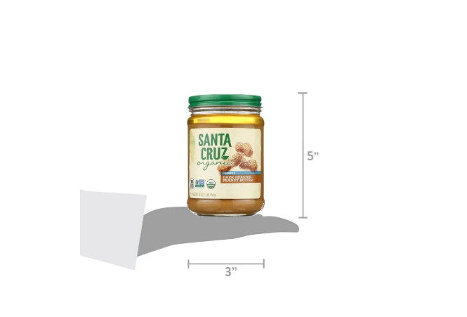 Santa Cruz Organic Creamy Dark Roasted Peanut Butter, 16 Ounces..