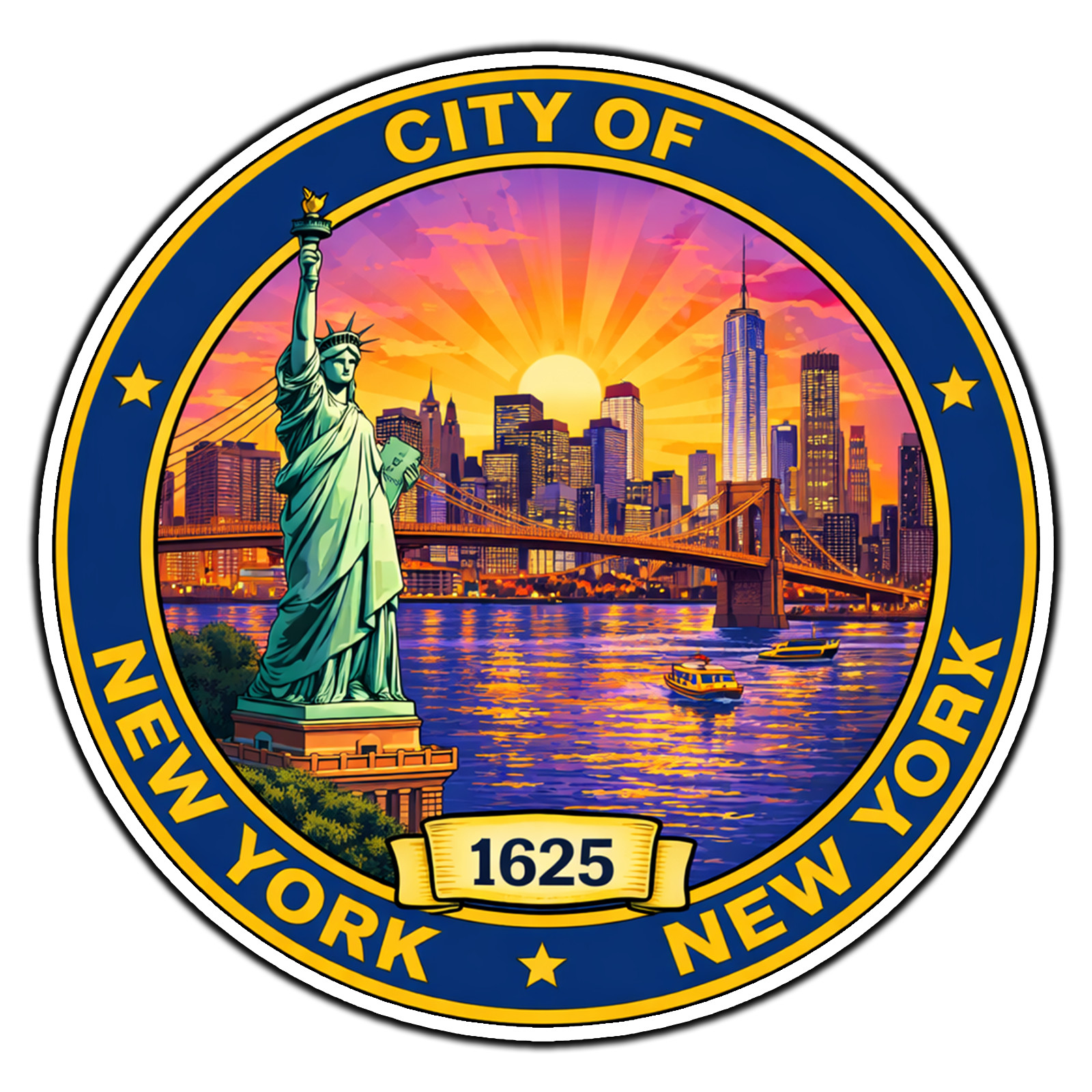 City Of New York 1625 Logo #1 Sticker Waterproof Vinyl Decal Die-Cut