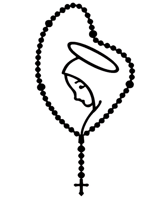 ROSARY WITH VIRGIN MARY BEADS, RELIGION Decal Sticker for Cars, Laptops, Tablets