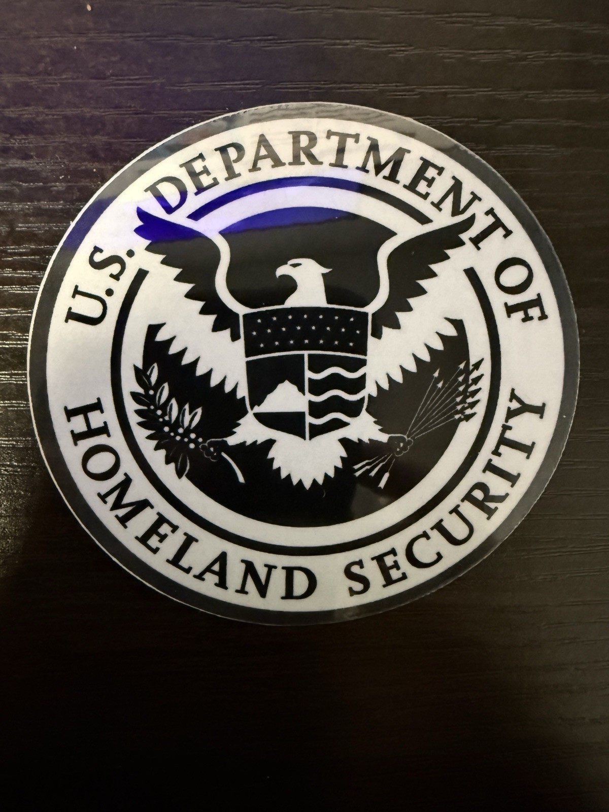STICKER (BUY 2, GET 1 FREE) Subdued Homeland Security ICE DHS glossy Trump USA