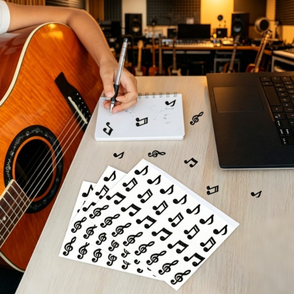 Gold Black Music Stickers 20 Sheets for Student Incentives and Music Room Decor