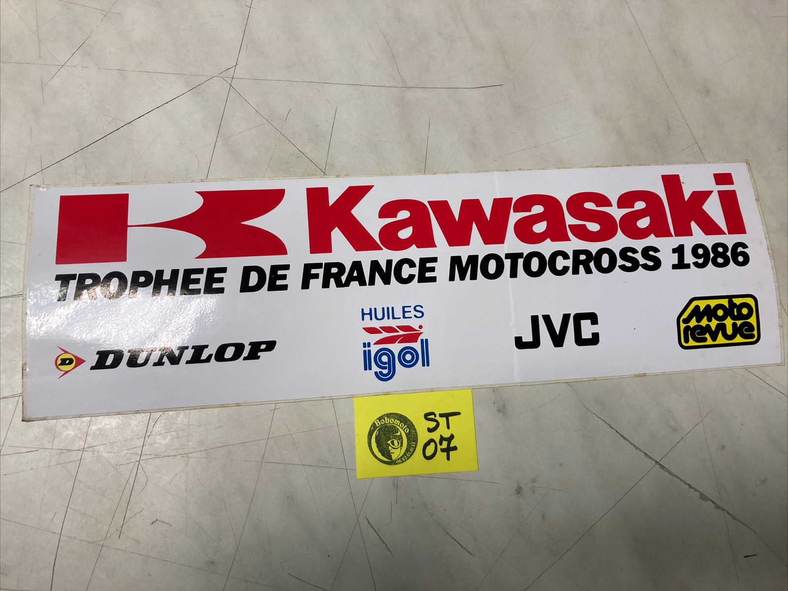 Kawasaki Sticker Trophy Of France Motocross 1986