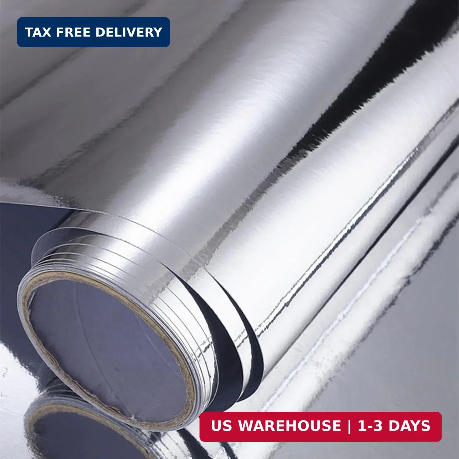 12"x78"Chrome Mirror Silver Vinyl Wrap Sticker Decal Film Sheet,Self-Adhesive
