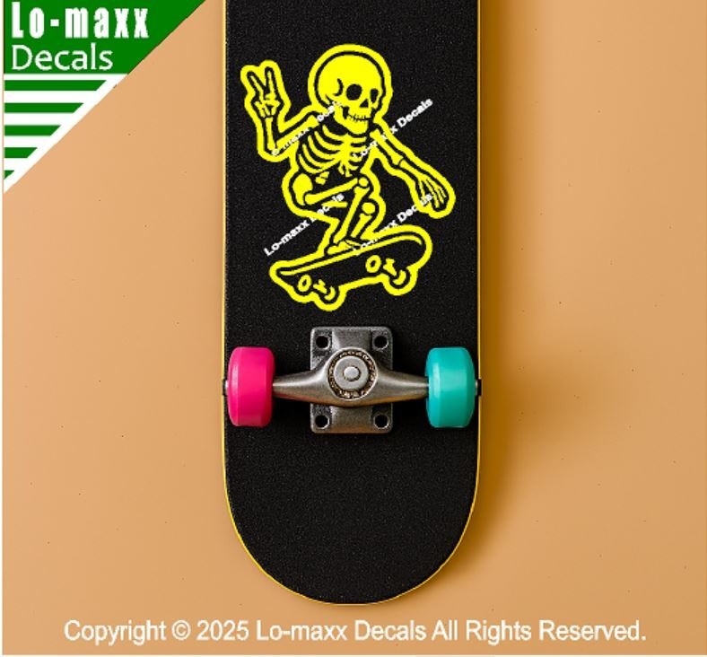 Skateboarding Skeleton Bones On Board Funny Die Cut Vinyl Decal Sticker