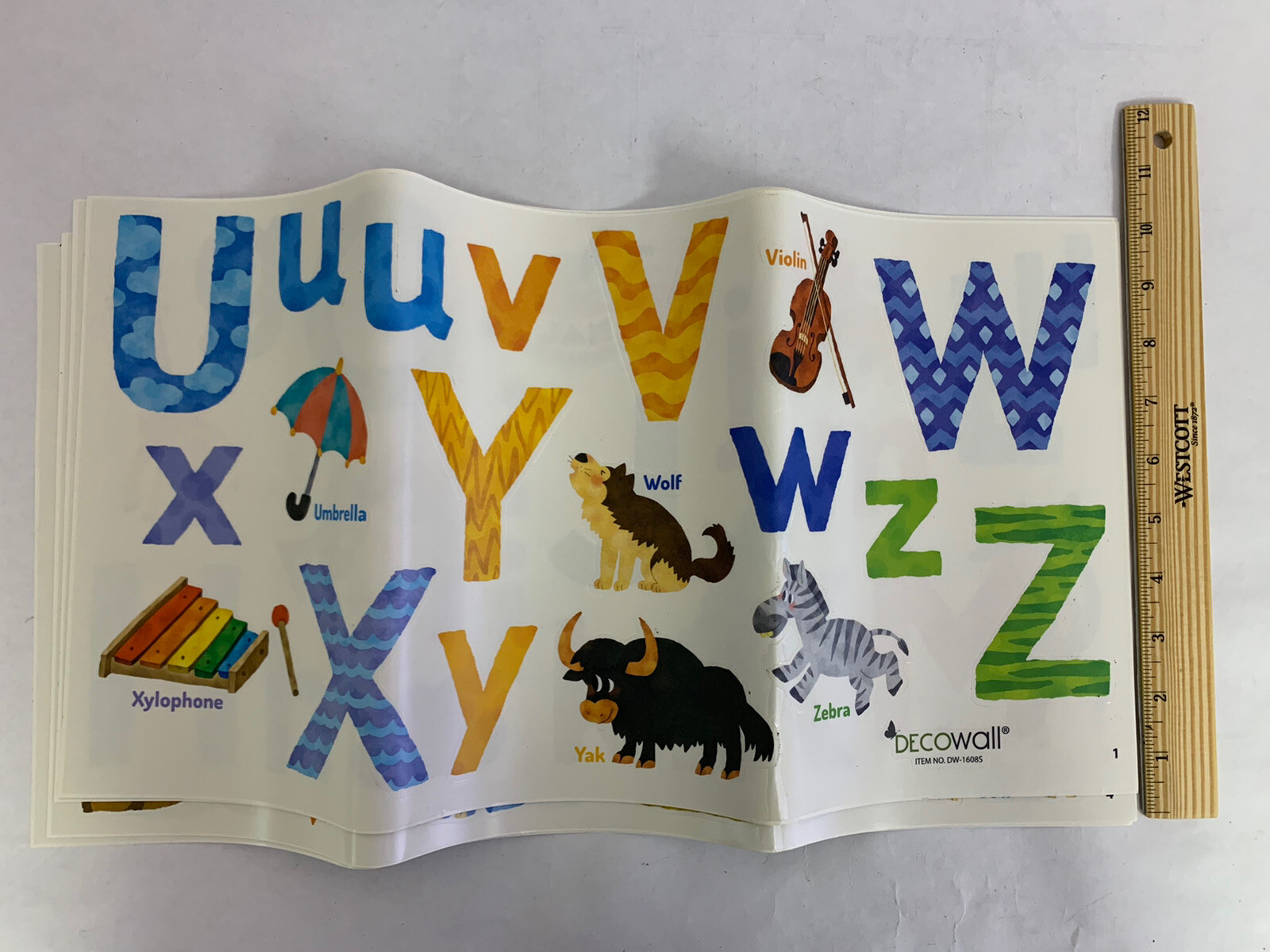 Decowall Alphabet Wall Sticker Kid Toddler Animal ABC Letters Nursery Room Decor