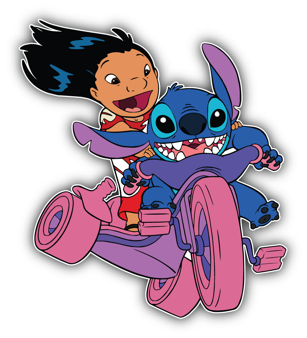 Lilo & Stitch Cartoon Bike Sticker Bumper Decal – "SIZES"