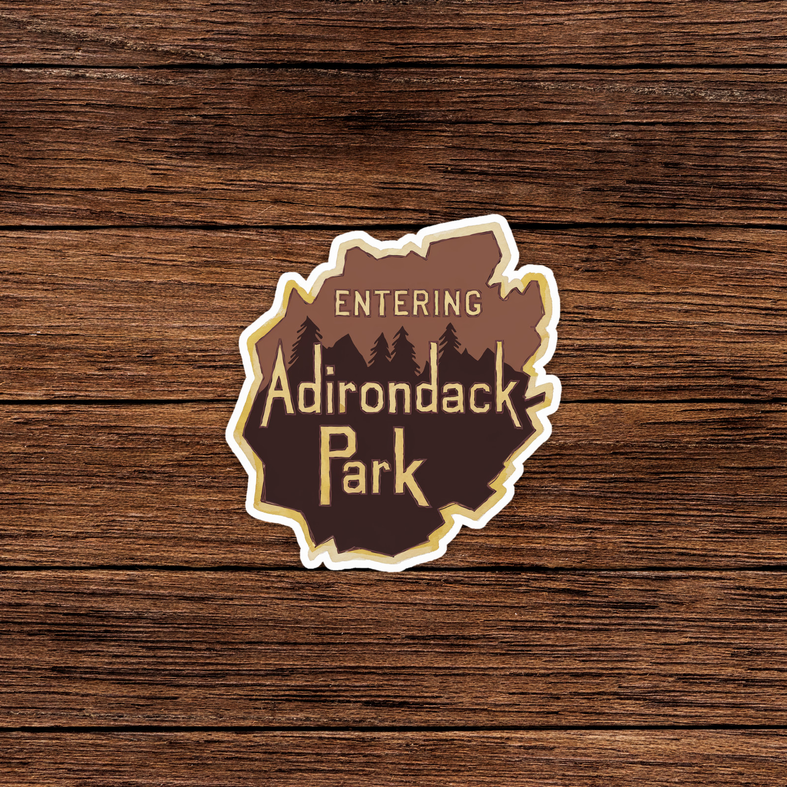 Entering Adirondack Park: Rustic Wooden Sign for Outdoor Enthusiasts #563