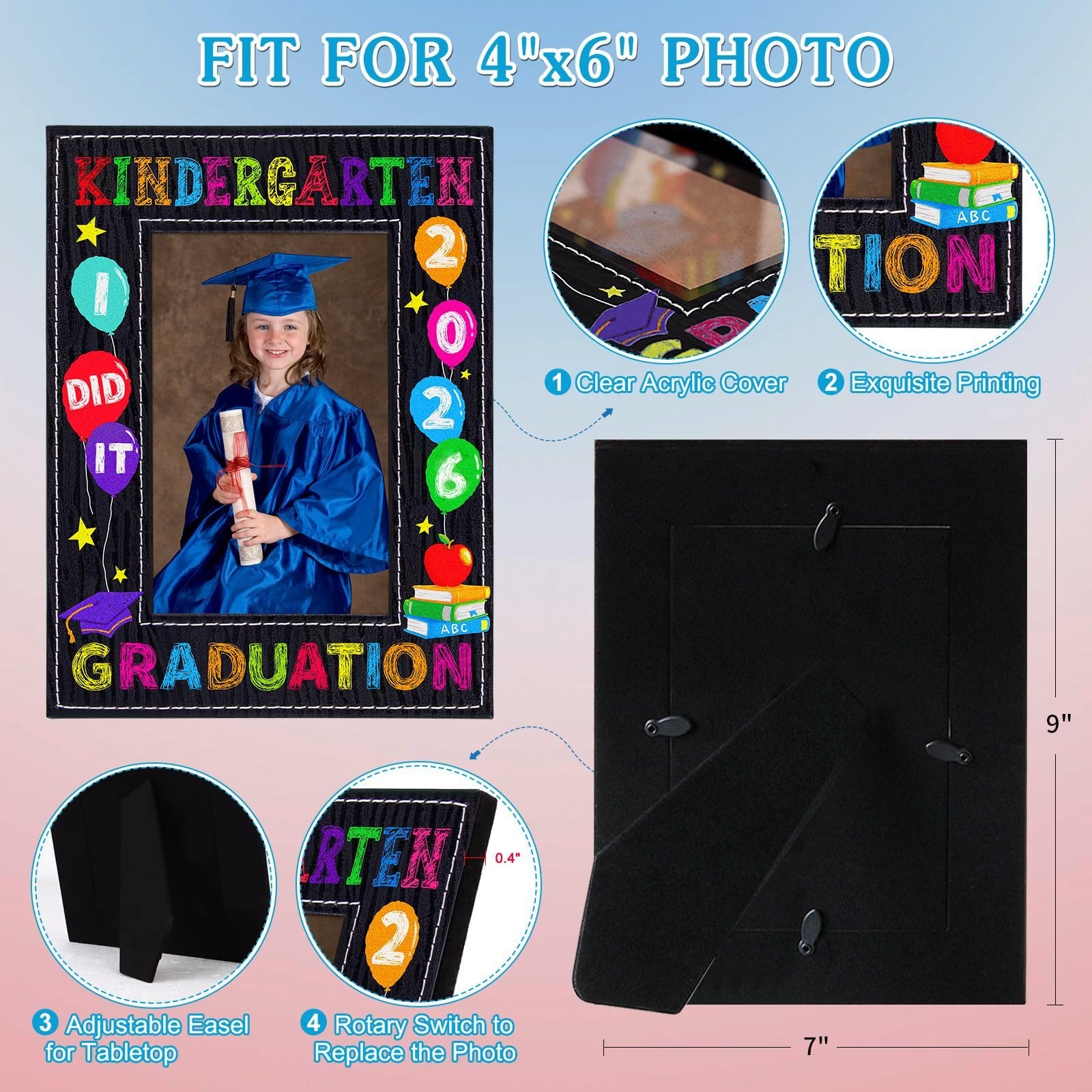 FaCraft Kindergarten Graduation Gifts – 4"x6" Kindergarten Graduation Picture…