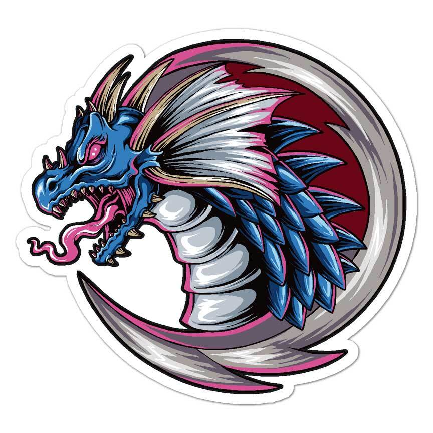 Water Dragon, Vinyl Decal Sticker, Indoor Outdoor, 3 Sizes, #7909