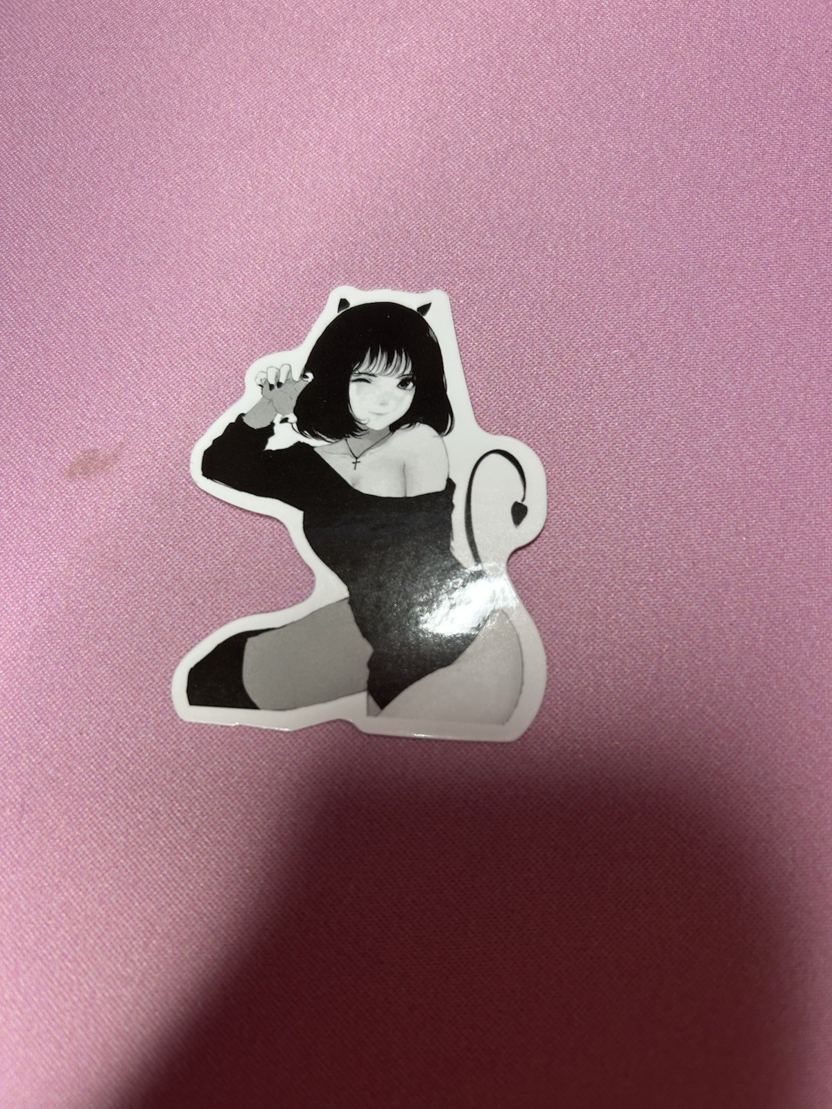 black and white waifu lewd fantasy girls stickers #12
