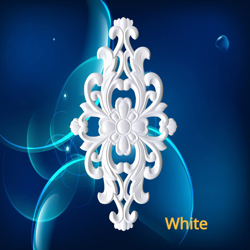 1X Plastic Carved Applique Decor Self-adhesive Furniture Decal Wall Door Sticker
