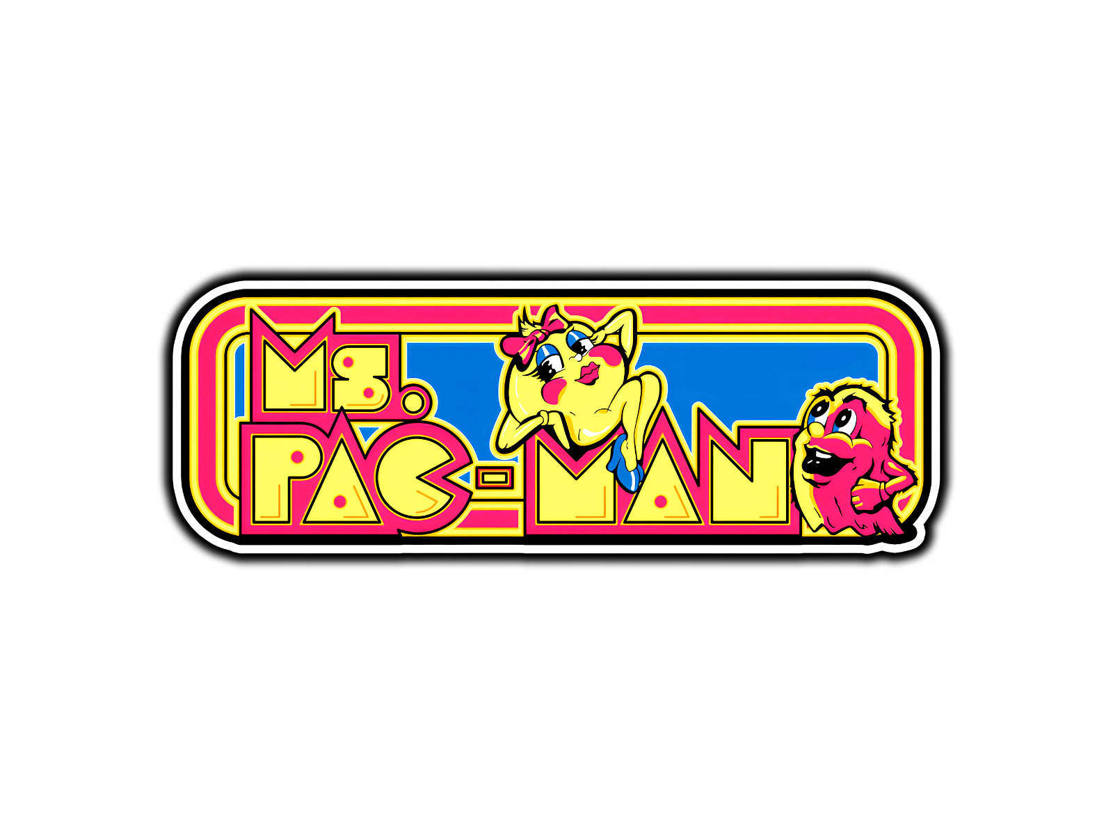 Ms. Pac-Man Arcade Logo Waterproof Vinyl Sticker Decal Die-Cut