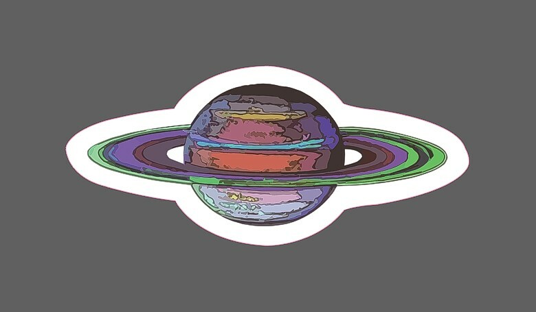 Planet Sticker Saturn Rings Waterproof – Buy Any 4 For $1.75 Each Storewide!