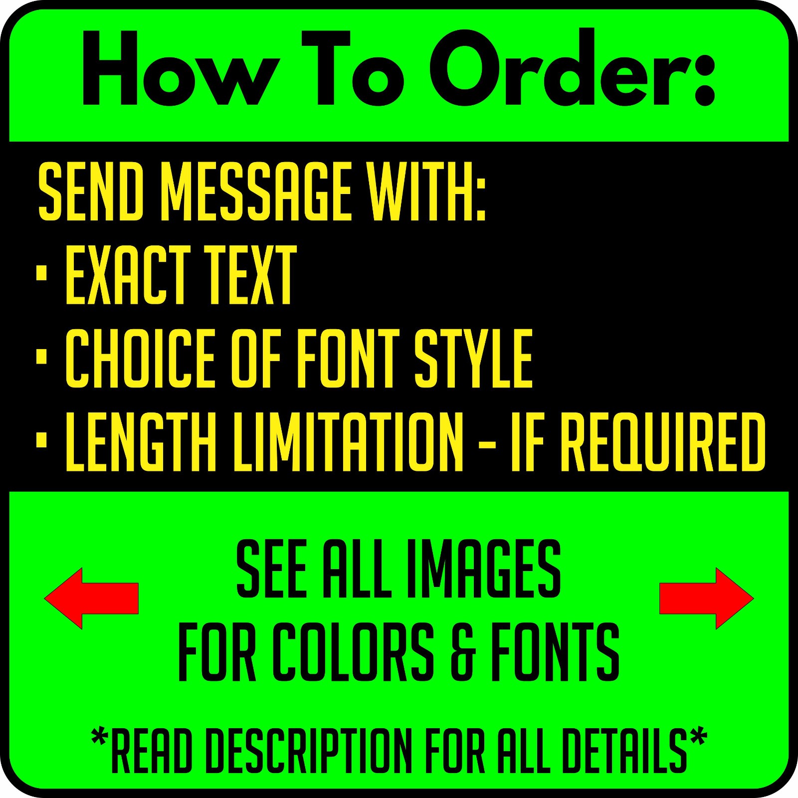 Custom Car Decal – Personalized Text Sticker Window Windshield Truck Bumper Hood