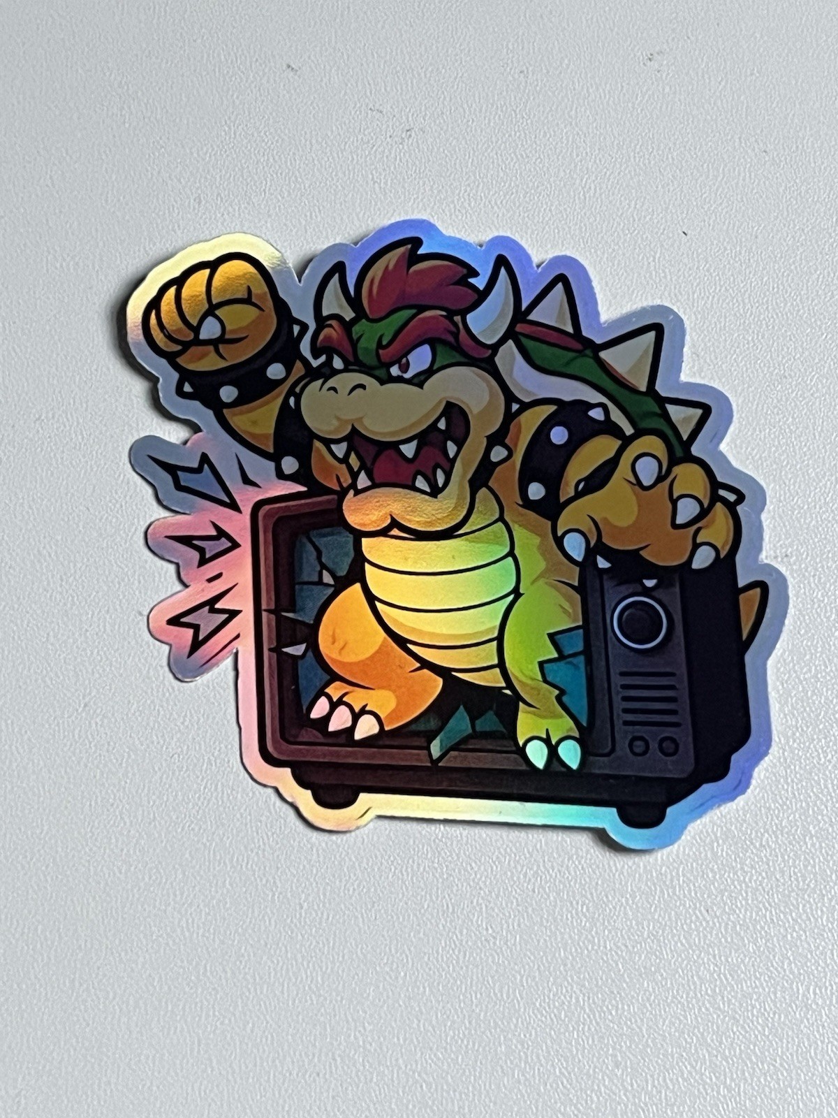 Bowser King Koopa Super Mario Waterproof Holographic 3inch Sticker