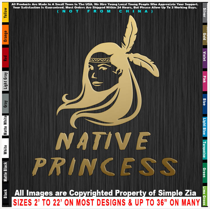 Native Princess Native American Indian sticker decal