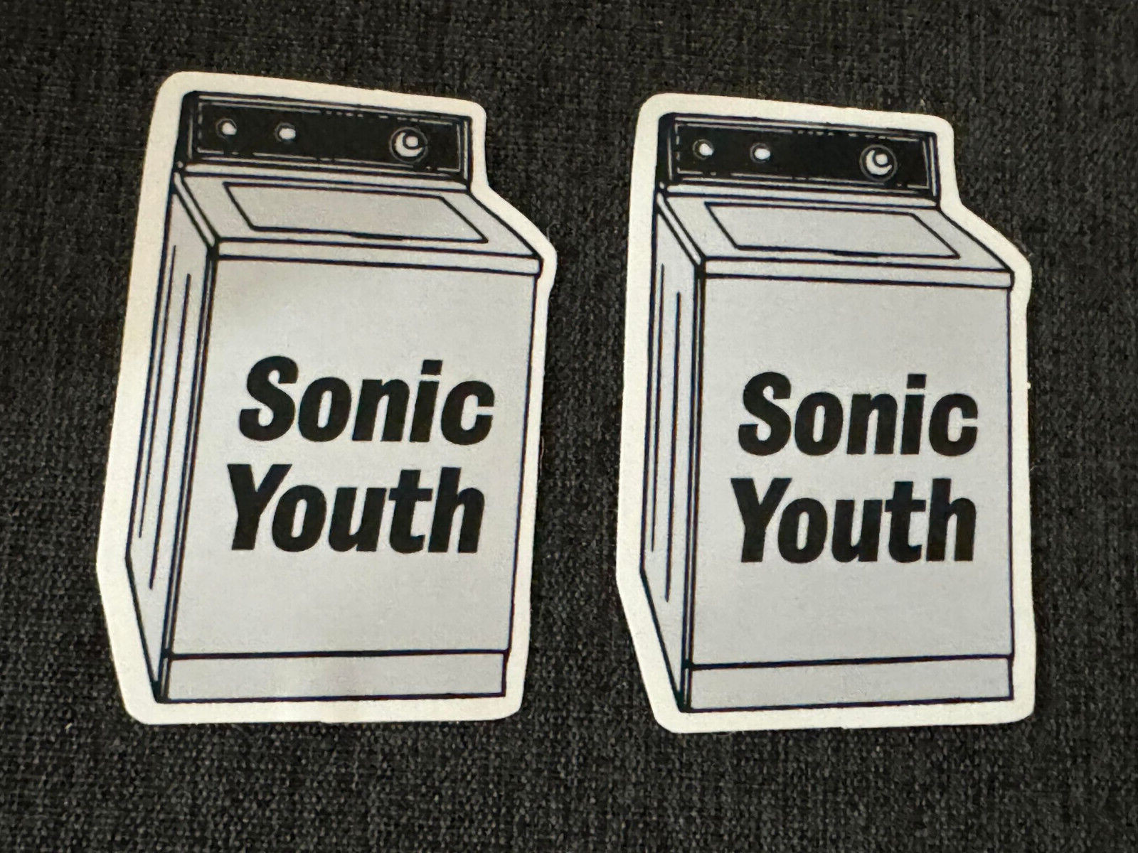 Lot (2) SONIC YOUTH 1 7/8" x 2 7/8" Band STICKERS White Black FAST! FREE SHIP!