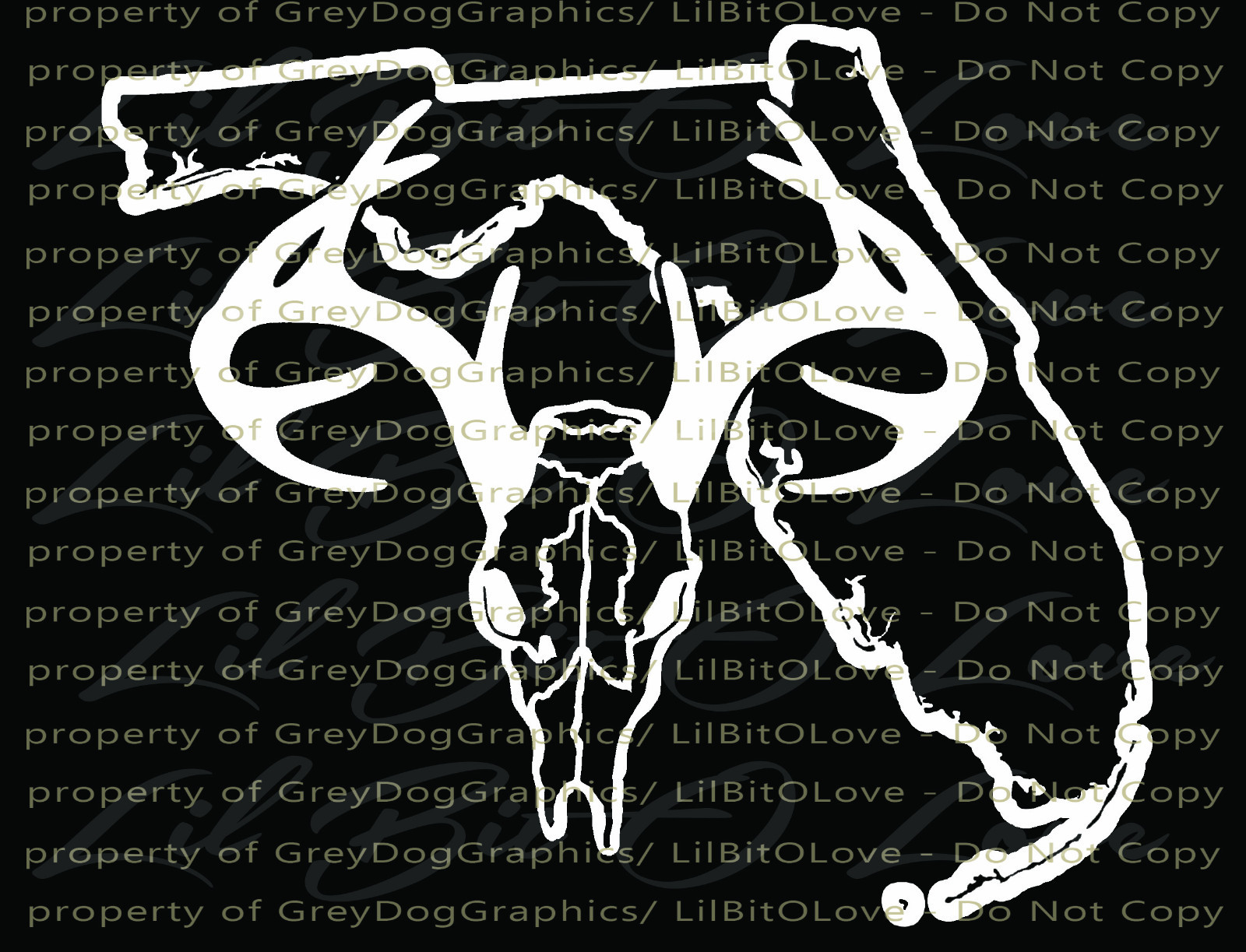 Florida Buck Hunter Hunting Vinyl Decal Solid Color Sticker Deer Skull Stag