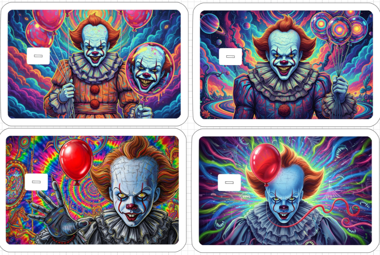 Pennywise Psychedelic ATM Debit Credit Sticker Skin Halloween Horror Movies IT