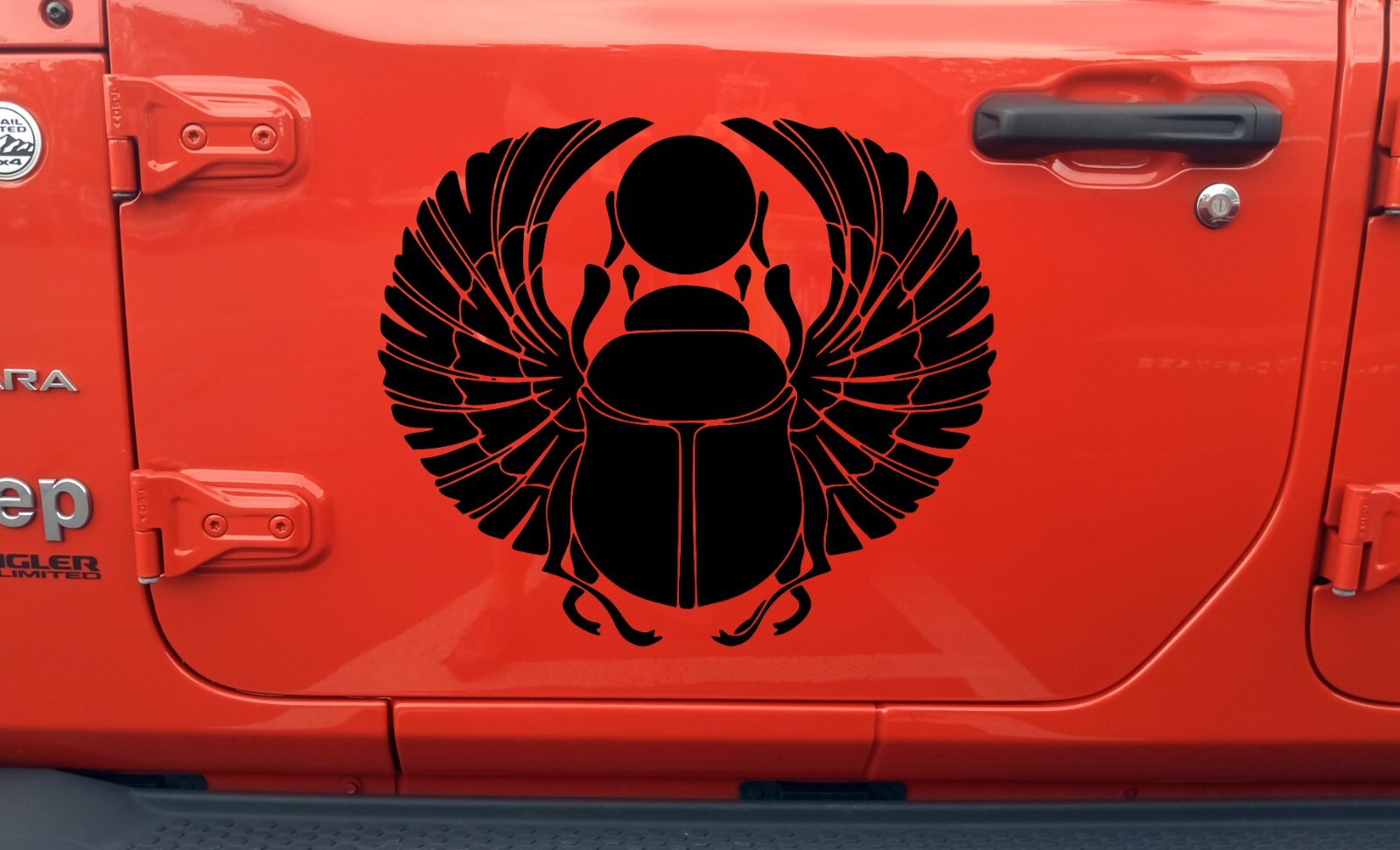 Scarab Vinyl Decal V3 – Heart Symbol Egyptian Beetle Wings – Die Cut Sticker