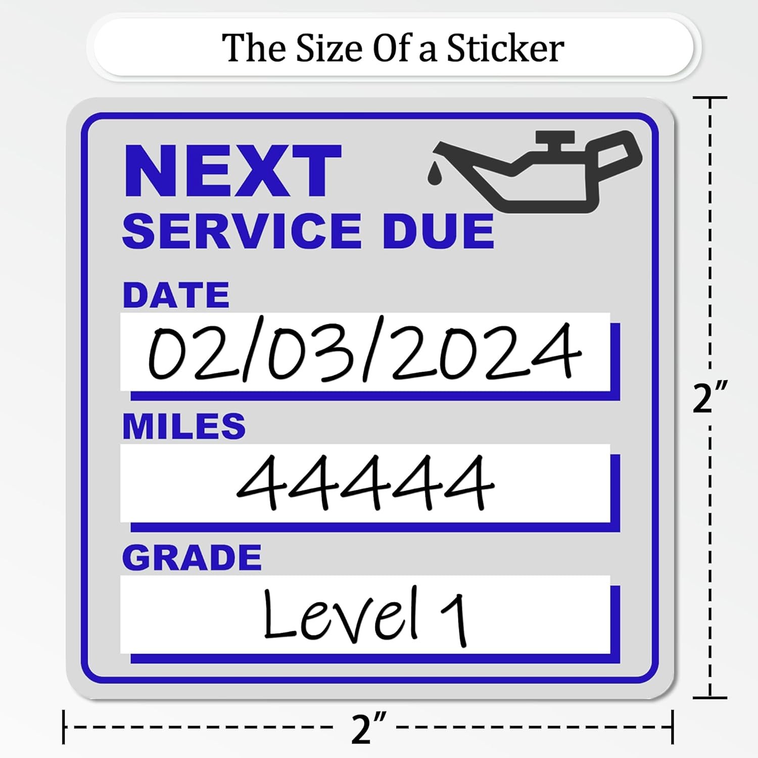for Oil Change Stickers Vinyl 300 Pcs 2”x 2” Service Black Stickers, Next Se