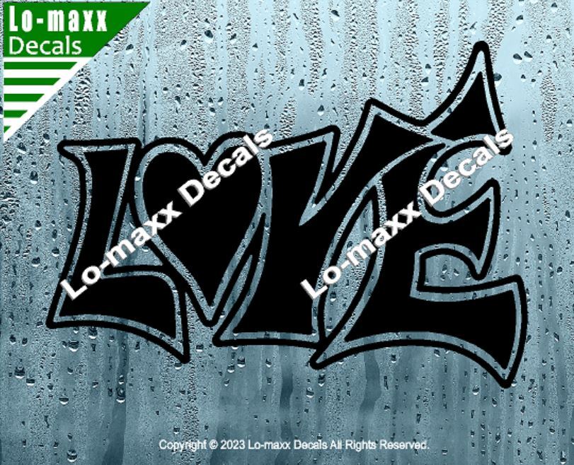 Love Heart Cute High Performance Unique Custom Graphic Design Cut Vinyl Decal