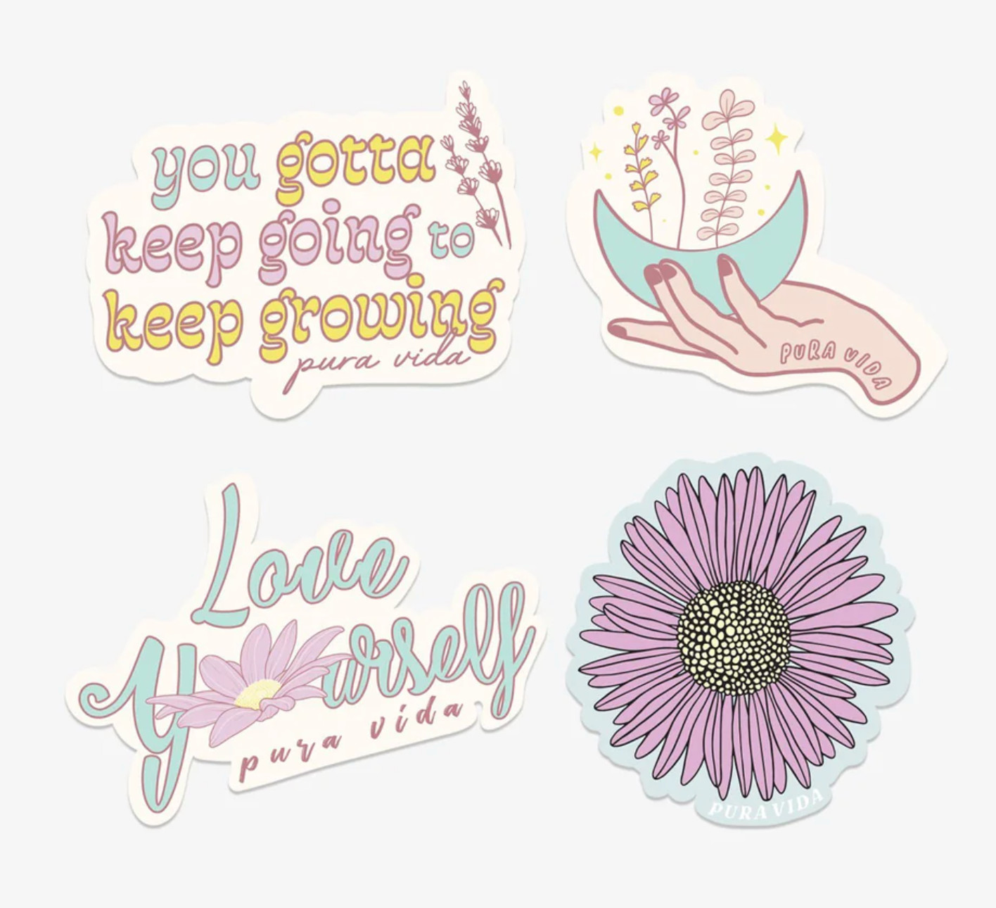 Pura Vida Stickers STICK IT TO 'EM! Keepsake Pack of 4 Love Yourself NEW $10