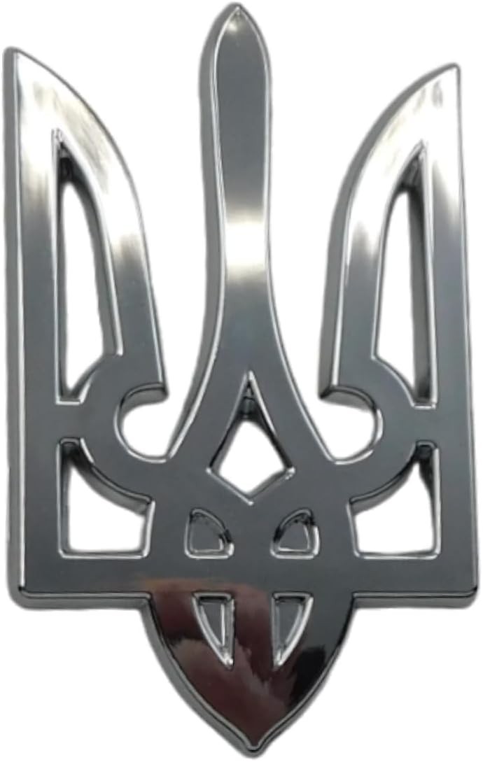 Trident Tryzub 3.5" Ukrainian Ukraine Car Chrome Emblem Decal Sticker X-Large