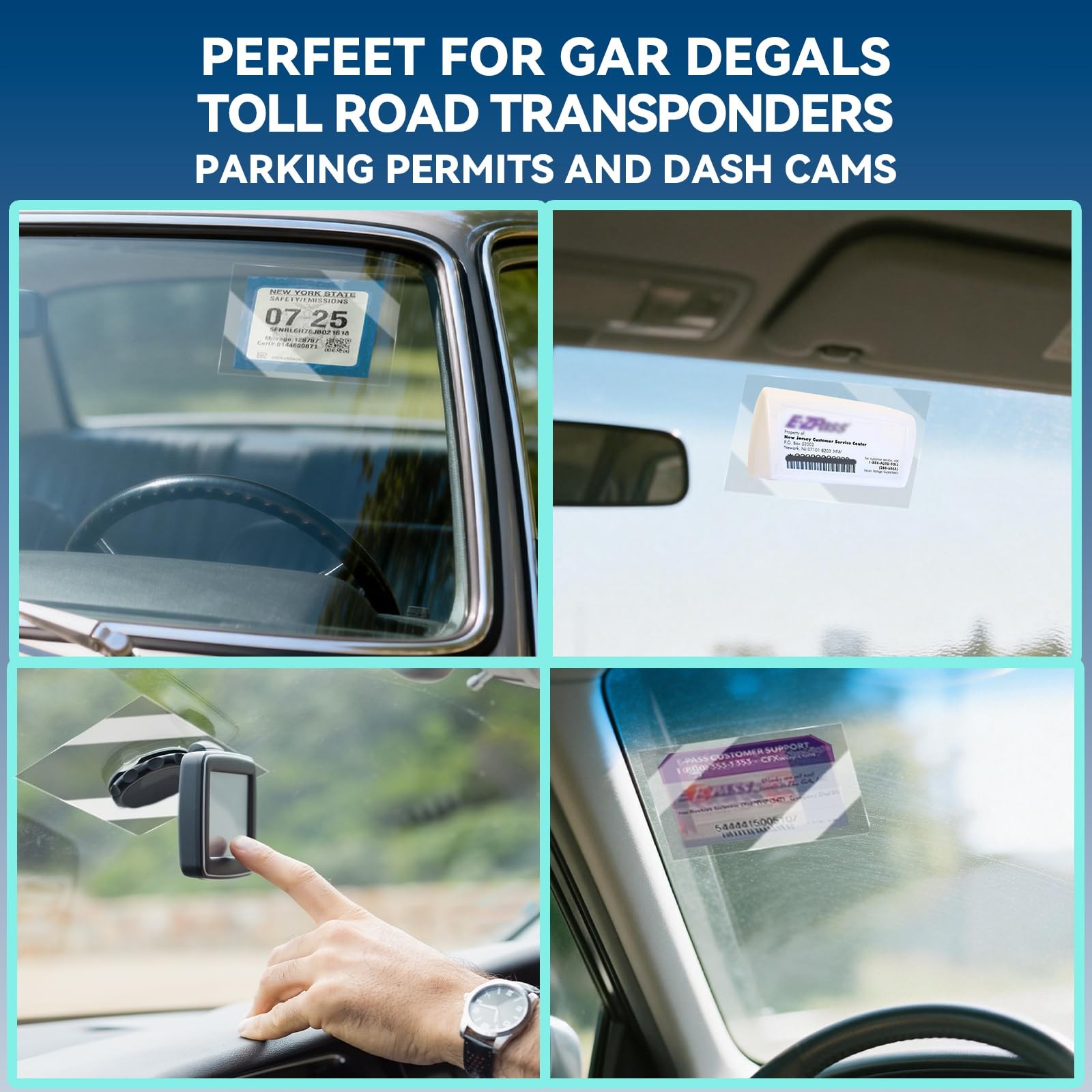 Windshield Sticker Protector Sheets, 3 Pack – 4"×6" Heat-Resistant
