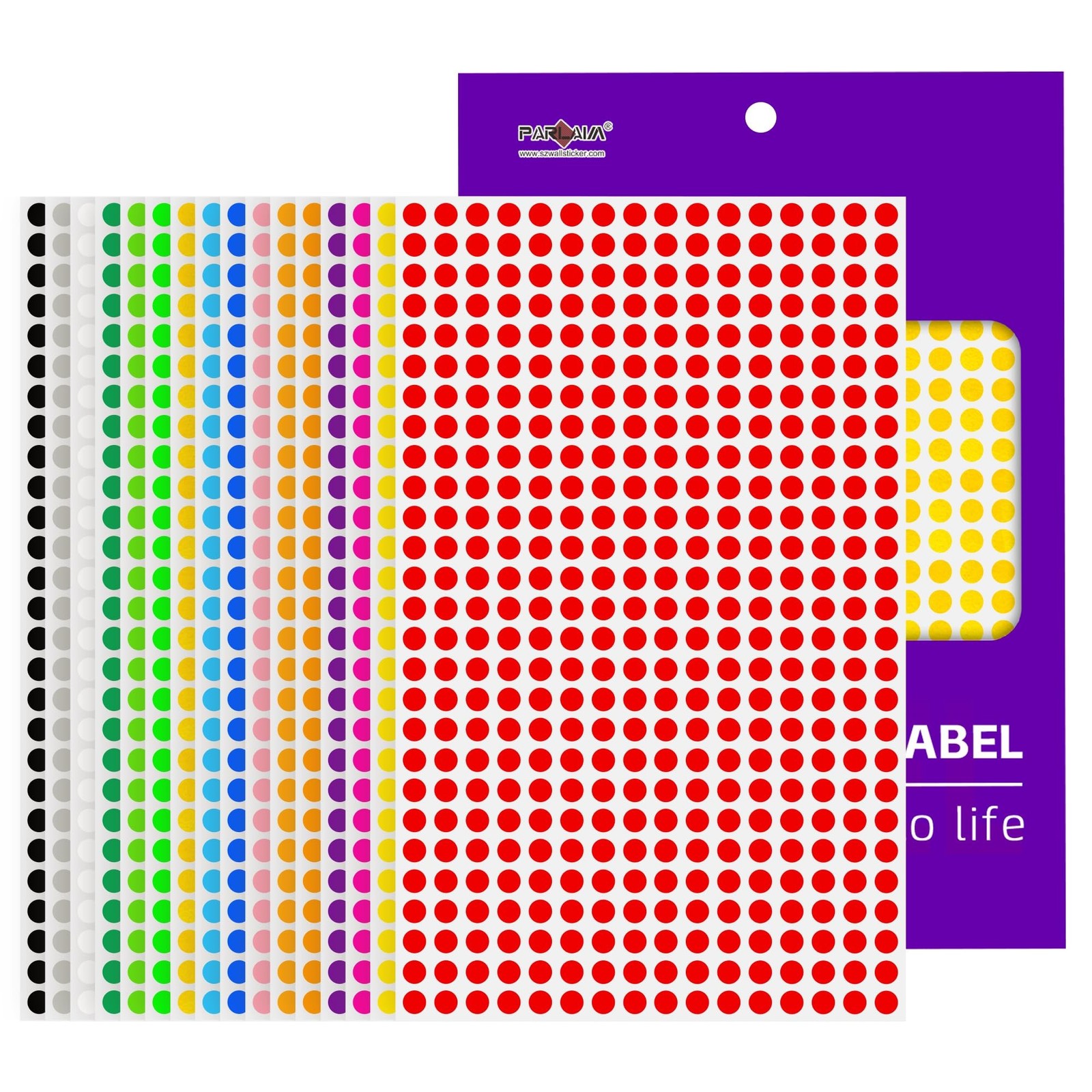 PARLAIM 1/4 Inch Roll Color Coding Labels,6800PCS Round Adhesive Circle Dot S…
