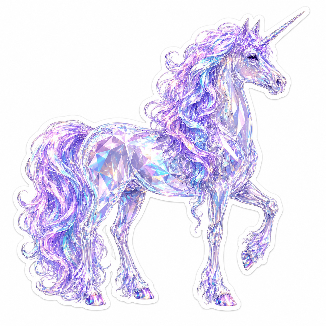 Crystal Prism Unicorn Fantasy Vinyl Sticker Iridescent Magical Art Decal
